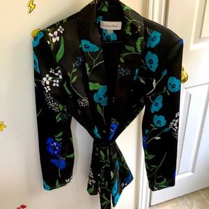 Floral Tie-Front Blazer (Calvin Klein)